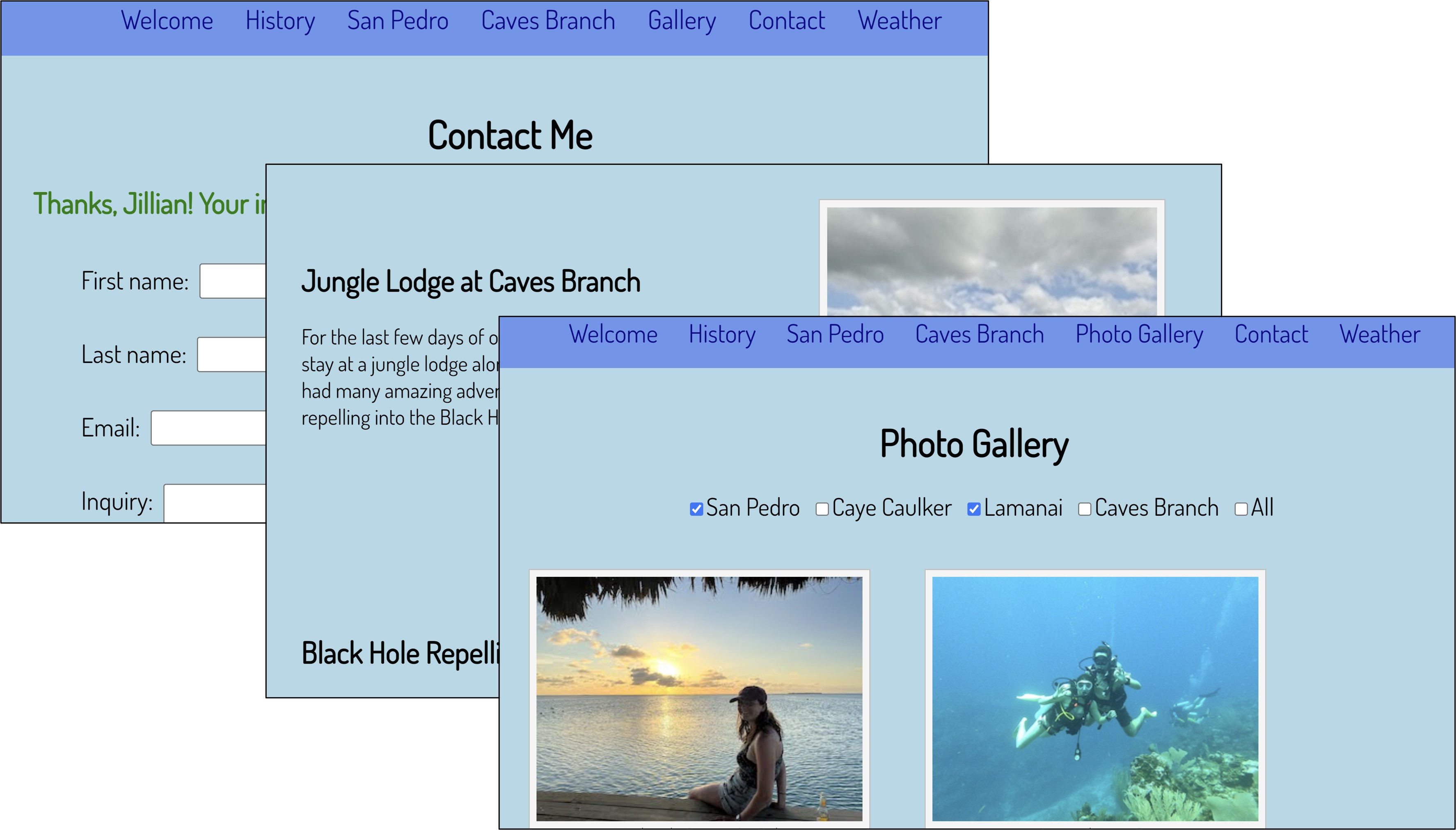 Belize vacation website